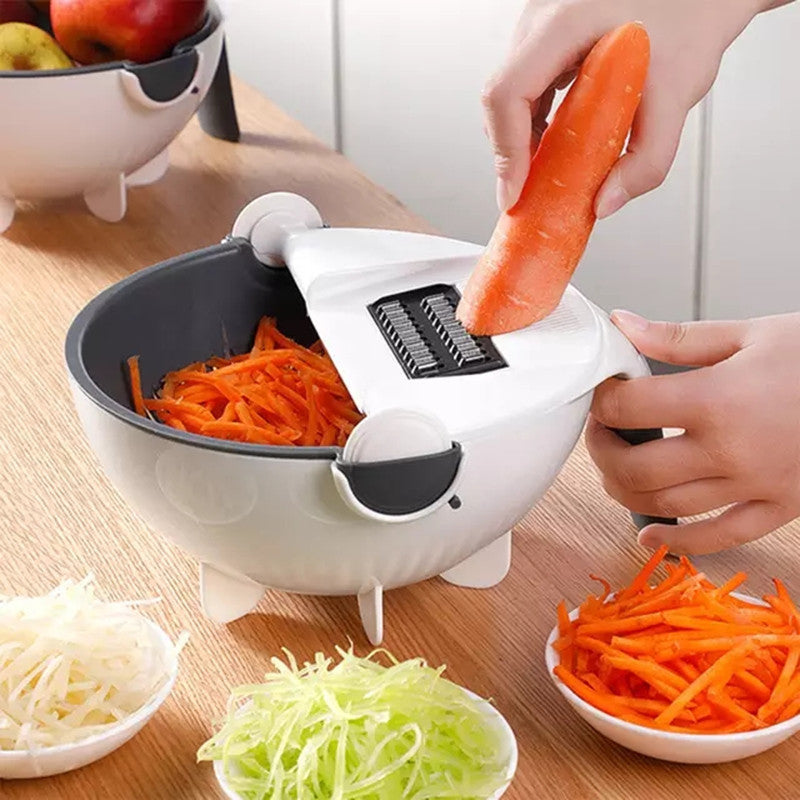 Multifunctional 9 in 1 Vegetable Cutter With Drain Basket