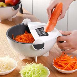 Multifunctional 9 in 1 Vegetable Cutter With Drain Basket