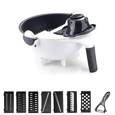 Multifunctional 9 in 1 Vegetable Cutter With Drain Basket