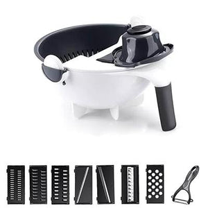 Multifunctional 9 in 1 Vegetable Cutter With Drain Basket